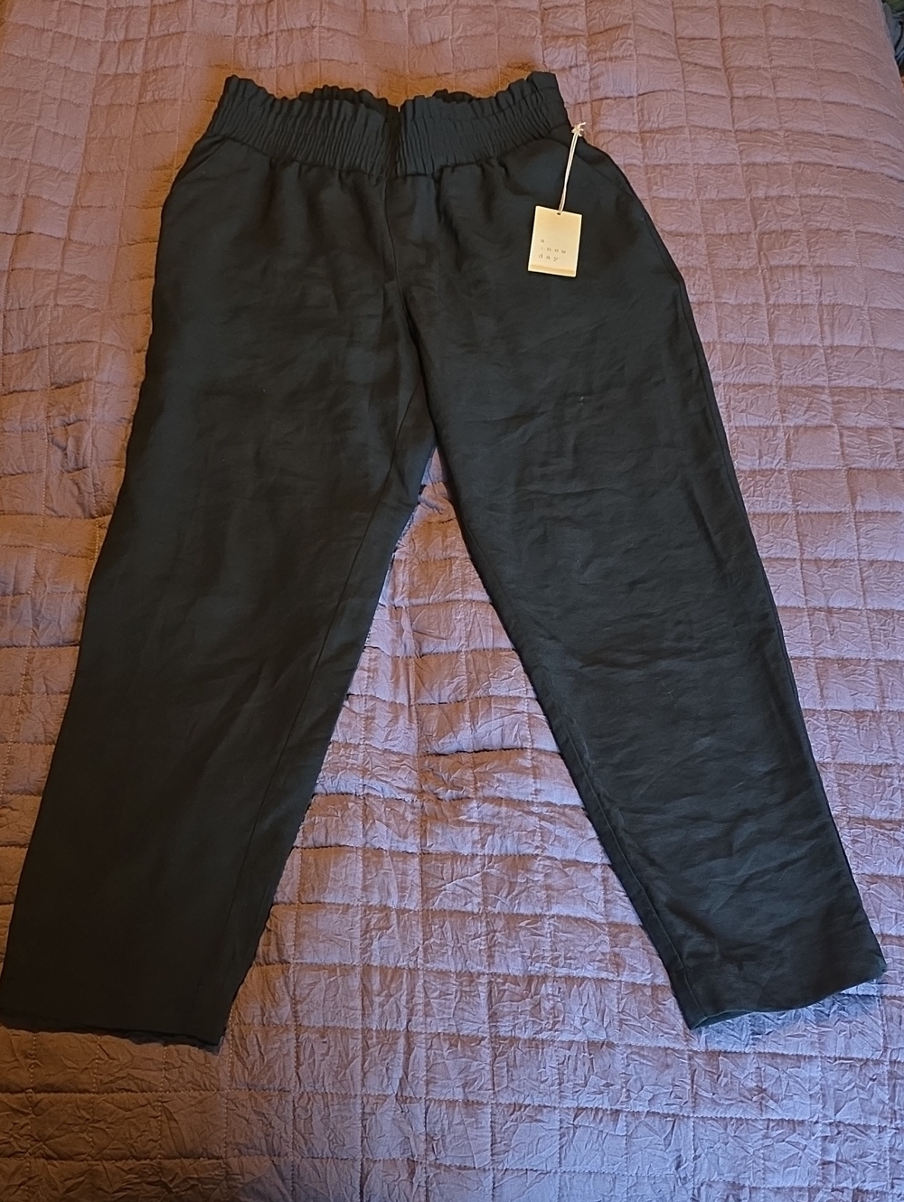 a new day Womens Black Elastic-High Waist Pants